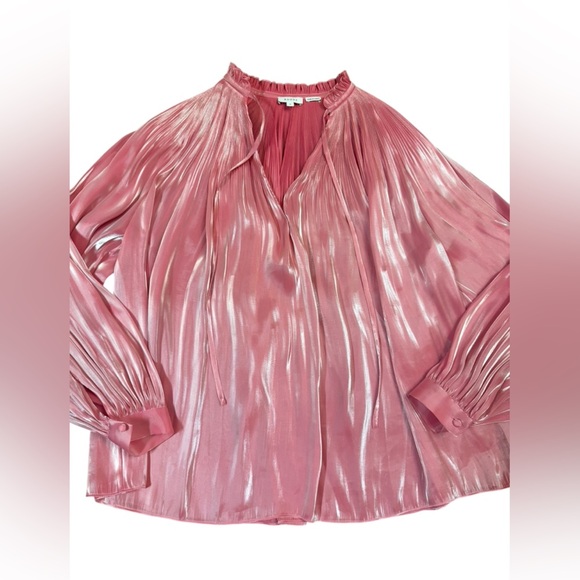 RHODE Adele Blouse in Rose Shimmer in Color Rose Shimmer Size Medium - Picture 4 of 10